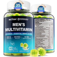 Nextdia Methylated Multivitamin for Men gummies on bottle front may support daily energy