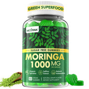 Nextdia Moringa Gummies jar front with grape flavor and vegan nutrition.
