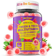 Nextdia multivitamin filled gummies bottle shows teen friendly nutrition for focus and energy