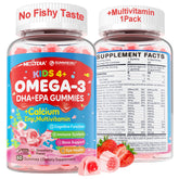 Nextdia Omega 3 gummies bottle pouring to support kids' brain focus.