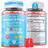 Nextdia phosphatidylserine kids bottle with focus gummies supports daily concentration.