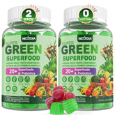 Nextdia Super Greens gummies bottle front, convenient daily nutritional support.