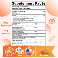 Closeup of turmeric-ginger complex capsules highlighting potent blend for daily comfort.