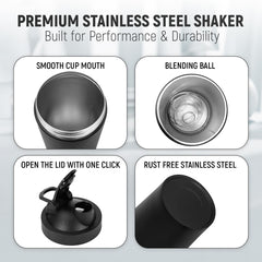 NextPour insulated 25oz shaker bottle showing double-wall stainless steel construction