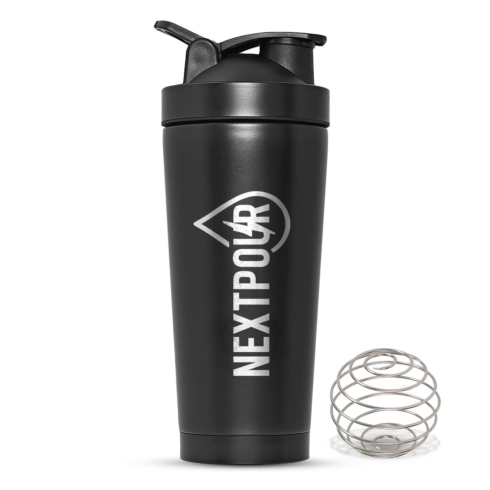 NextPour 25oz shaker bottle top view with a leak-proof design for gym on-the-go hydration