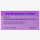 Neycher BV Away Suppostories packaging shows discreet, easy-to-use design for on-the-go relief.