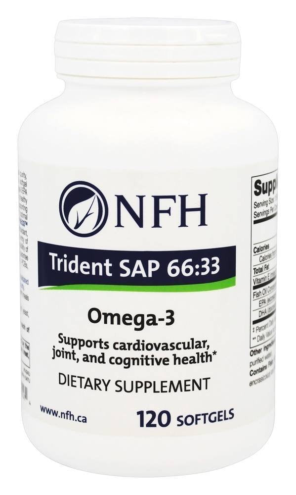 NFH Trident SAP66 softgel bottle for daily omega-3 support