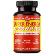 NGL Super Energy softgel bottle highlighting potency protection and bioactive vitamins.