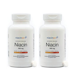 Niacinex 500mg tablets in bottle front for easy daily use