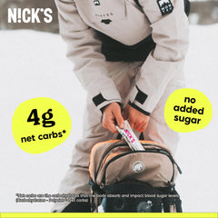 Nick’s Peanut Butter Protein Bar uses gluten-free and palm oil-free ingredients.