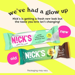 N!CK'S Nick’s Mint Chocolate Bar held in hand for on-the-go fueling.