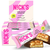 N!CK'S NICKS Protein Bars Chocolate Peanut multipack pack shot, convenient on-the-go snack.