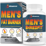 Niewoue Fat Burner for men bottle on white background, supporting daily energy.