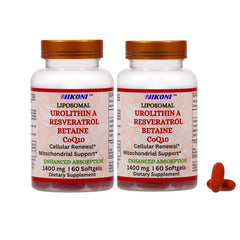 Nikoni Liposomal Urolithin-A bottle on a clean surface for premium aging support.