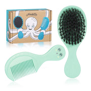 Ninabella Octo baby hair brush with ultra-fine bristles for gentle detangling.