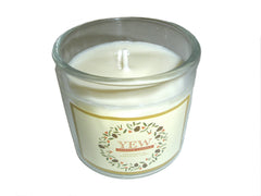 NINSAR Yew Essence Candle artisan label emphasizes natural ingredients.