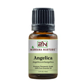 Nirvana Nurture Angelica Essential Oil bottle shows premium packaging and purity