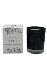 Mister Morgan Paris Blue Cypress and Absinthe candle jar showcasing 60-hour burn and premium soy blend