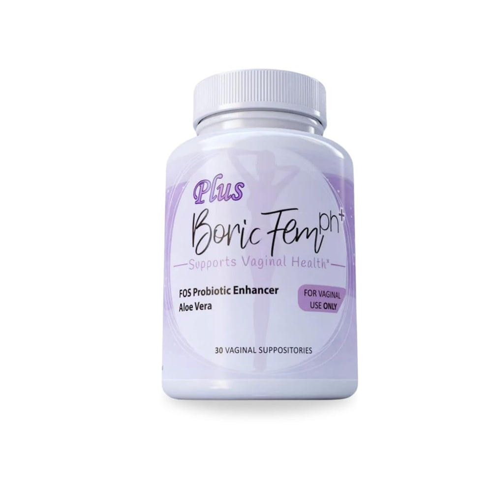 N'More boric acid vaginal suppositories bottle supports daily balance and comfort.