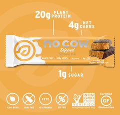 No Cow bars on shelf display for quick grab-and-go snacking.