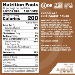 Close-up of No Cow bar with 20g plant protein for a protein-packed boost.