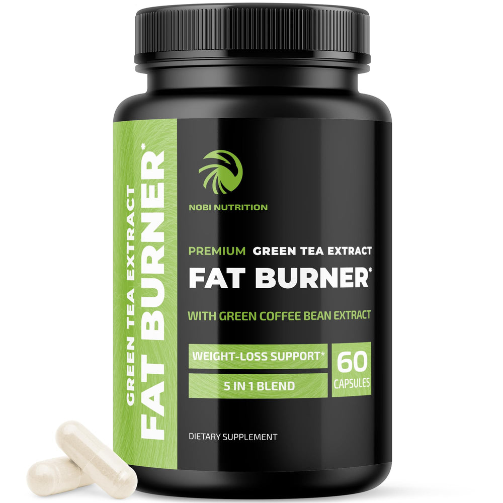 Nobi Nutrition green tea weight loss pills bottle boosts daily energy for workouts
