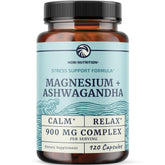 Nobi Nutrition Magnesium Ashwagandha bottle for easy daily calm and rest.