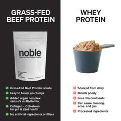 Noble Origins colostrum blend ingredients visible for immune-supporting nutrition