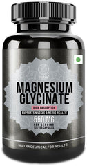 Noble Nature magnesium glycinate 550mg bottle front view highlighting high absorption formula