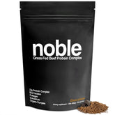 Noble Origins All-in-One Chocolate Powder bottle showing rich flavor and protein support for workouts