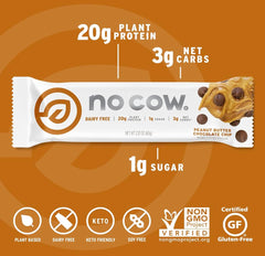 No Cow packaging front view highlights vegan, gluten-free, dairy-free attributes.