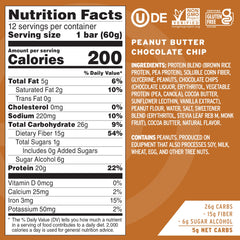 Close-up of No Cow bar reveals creamy peanut butter and chocolate chips for flavor.