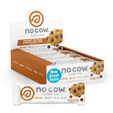 No Cow upgraded peanut butter chocolate chip bars pack for on-the-go vegan protein.
