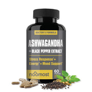 NooMost Ashwagandha 400mg bottle front view for calm energy support.