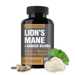 NooMost Lions Mane bottle with cognitive support.