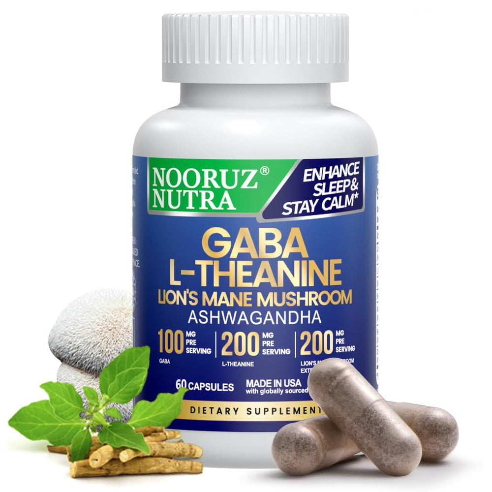 NOORUZ Lions Mane capsules bottle for daily energy and focus