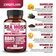NootriLabs Naturals Ashwagandha capsules close-up for stress balance