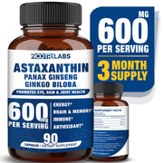 Nootrilabs Naturals Astaxanthin bottle front for eye health and energy support.