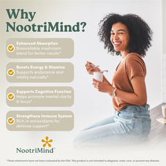 Nootrimind Reishi capsules arrangement signals calm and balance.