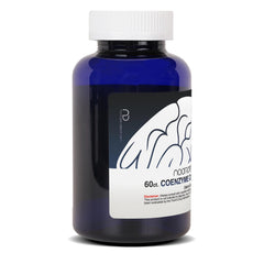 Nootropics Depot CoQ10 bottle being poured for easy daily energy supplementation.
