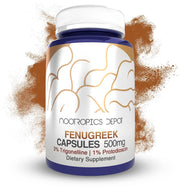 Nootropics Depot fenugreek extract capsules 500 mg bottle for mood and energy support.