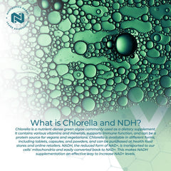 Front packaging emphasizes NADH and chlorophyll blend for potential cognitive support.