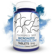 Nootropics Depot Pregnenolone quick-dissolve tablets pack highlights 5 mg strength for daily support.