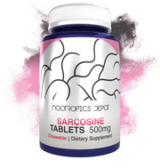 Nootropics Depot Sarcosine tablets 500 mg bottle front, daily use suggested