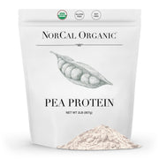 NorCal Organic pea protein isolate packaging showing pure vegan protein option.