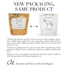 NorCal Organic Whey Protein grass-fed Jersey cows pastures indicate high-quality source