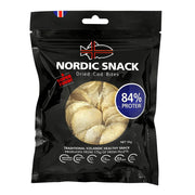 Nordic Catch Cod Bites bag on shelf, high-protein on-the-go snack.