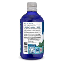 Nordic Naturals Arctic Cod Liver Oil strawberry label detail highlights purity standards