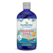 Nordic Naturals Children's DHA bottle with strawberry flavor supports healthy brain development.