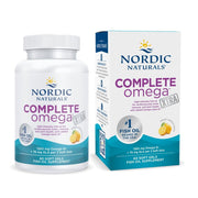 Nordic Naturals Complete Omega Xtra lemon bottle with soft gels for skin and cognitive support